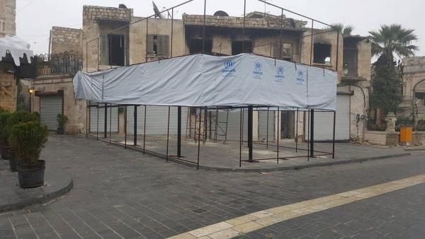 هيكل معدني لمقهى سيتم افتتاحه قرب قلعة حلب / فيسبوك