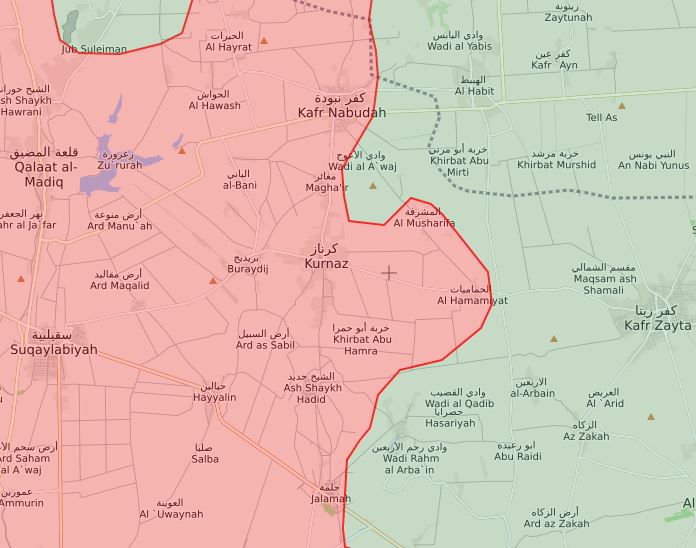 خريطة معارك ريف حماه الغربي